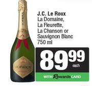 J.C.Le Roux La Domaine,La Fleurette,La Chanson Or Sauvignon Blanc-750ml