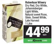 Robertson Winery Dry Red,White,Johannisberger Light White,NL Sweet Rose,Stein,White,Late Harvest-1L