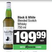 Black & White Blended Scotch Whisky-750ml