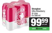 Strongbow Ultra Strawberry & Lime-6 x 500ml