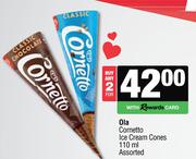 Ola Cornetto Ice Cream Cones Assorted-For 2 x 110ml