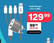 Funki Charger + 3 In 1 Cable