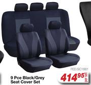 9 Pce Black/Grey Seat Cover Set FED.SC1881-Per Set