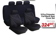 9 Pce Polyester Full Black Seat Cover Set FED.TY1809