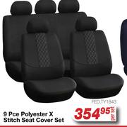 9 Pce Polyester X Stitch Seat Cover Set FED.TY1843-Per Set