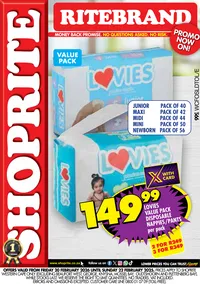 Shoprite Western Cape : Lovies Promotion (20 February - 22 February 2026)