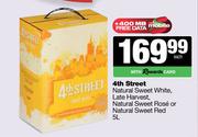 4th Street Natural Sweet White,Late Harvest,NL Sweet Rose Or Sweet Red-5L