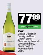 KWV Classic Collection Sauv Blanc,Chenin,Chardonnay,Moscato,Grenache,Shiraz Rose Or Mosacto-750ml