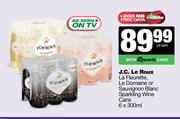 J.C.Le Roux La Fleurette,Le Domaine Or Sauvignon Blanc Sparkling Wine Cans-6 x 300ml