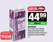 Carnival Dry Red,Dry White,NL Sweet Red,Sweet Rose Or Sweet White-1L