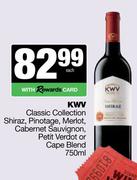 KWV Classic Collection Shiraz,Pinotage,Merlot,Cab Sauv,Petit Verdot Or Cape Blend-750ml