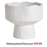 Ribbed Pedestal Flower Pot