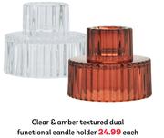Clear & Amber Textured Dual Functional Candle Holder