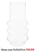 Glass Vase 11 x 10 x 27cm