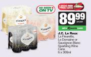J C le Roux La Fleurette, Le Domaine Or Sauvignon Blanc Sparkling Wine Cans-6 x 300ml Per Pack