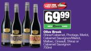 Olive Brook Shiraz/Cabernet, Pinotage, Merlot, Cabernet Sauvignon/Merlot, Malbec, Cinsault-750ml EA