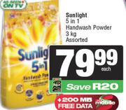 Sunlight 5 In 1 Handwash Powder Assorted-3kg 
