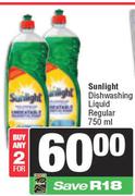 Sunlight Dishwashing Liquid Regular-For Any 2 x 750ml