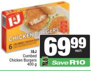 I & J Cumbed Chicken Burgers-400g