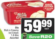 Ola Rich N Creamy Ice Cream Assorted-1.8Ltr