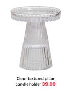   Clear Textured Pillar Candle Holder