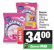 Beacons Mallows Assorted (Excl Toasted & Guess)-For Any 2 x 135g