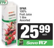 Spar 100% Fruit Juice Assorted-1Ltr