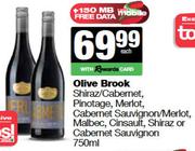 Olive Brook Shiraz/Cab,Pinotage,Merlot,Cab Sauv/Malbec,Cinsault,Shiraz Or Cabernet Sauvignon-750ml