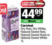 Carnival Dry Red,Dry White,NL Sweet Red,Sweet Rose Or Sweet White-1L