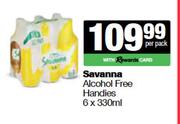 Savanna Alcohol Free Handies-6 x 330ml