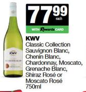 KWV Classic Collection Sauv Blanc,Chenin,Chardonnay,Moscato,Grenache,Shiraz Rose Or Mosacto-750ml