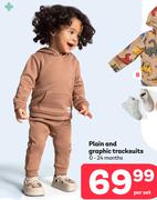   Plain And Graphic Tracksuits (0-24 Months)-Each
