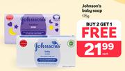 Johnson's Baby Soap (Buy 2 And Get 1 Free)-175g Each