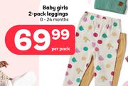   Baby Girls 2-Pack Leggings (0-24 Months)-Per Pack