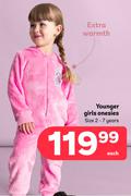 Younger Girls Onesies Size 2-7 Years