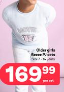 Older Girls Fleece PJ Sets Size 7-14 Years