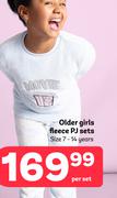   Older Girls Fleece PJ Sets (Size 7-14 Years)-Per Set