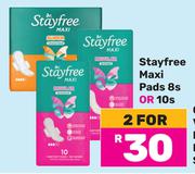 Stayfree Maxi Pads-For 2 x 8s/10s