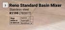 Reno Standard Basin Mixer Stainless Steel 782877