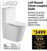 Lusso Loft Round Close-Coupled Suite 850011550