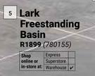 Lark Freestanding Basin 780155