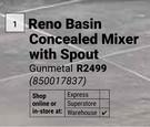 Reno Basin Concealed Mixer With Spout Gunmetal 850017837