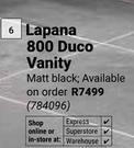 Lapana 800 Duco Vanity Matt Black 784096