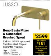 Lusso Reno Basin Mixer & Concealed Brushed Spout 782881