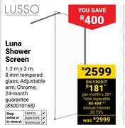 Lusso Luna Shower Screen 1.2m x 2m 850010168