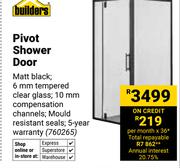 Builders Pivot Shower Door 760265