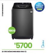 Midea 16Kg T/L W/Machine 22-350