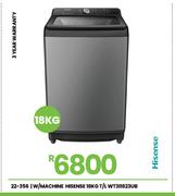 Hisense 18Kg T/L W/Machine WT3I1823UB 22-356