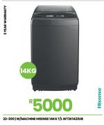 Hisense 14Kg T/L W/Machine WT3K1423UB 22-300