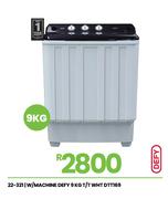 Defy 9Kg T/T WHT W/Machine DTT169 22-321